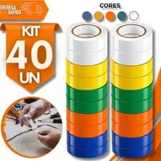 Fita Isolante Colorida de PVC Antichama 5mtr Isolamento Cabos Fios Domestico Industrial Premium