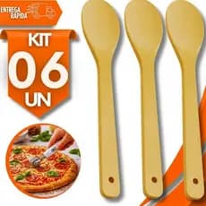 Colheres Utensílios de Bambu para Cozinhar 30cm Bambu Cozinha Gourmet Não Risca Panelas Talher Praticidades