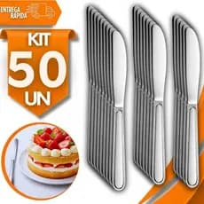 Utensílios de Facas Aço Inox Sobremesas 17,5Cm Doce Bolos Doceria Cozinha Buffet Restaurante Talher Premium
