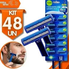 kit de Barbeador Aparelho Barbear Descartável Fita Lubrificante com 2 Lâminas Qualidade Premium