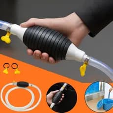 KIT Bomba De Sucção Manual Com 1M Mangueira + Abraçadeira + Válvula De Fluxo