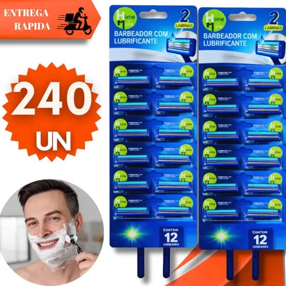 Combinado de 240/220/200/180 Barbeador Aparelho Barbear Descartável Fita Lubrificante com 2 Lâminas Qualidade Premium