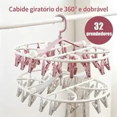 Varal Roupa Intima Dobrável Multiuso Com 32 Prendedores Calcinha Cueca Sutiã E Meias Organizador De Roupas