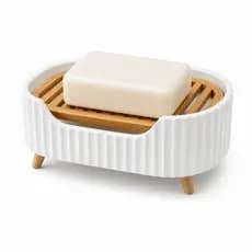 Saboneteira Moderna Premium com Dreno Elevado Porta Sabonete Decorativo para Banheiro e Lavabo