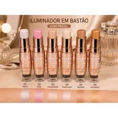 Kit c/ 6uni Iluminador Stick Cremoso Brilho Intenso AMMI021