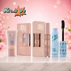 Conjunto C/3 Pcs - Base Boca Rosa Beauty E Corretivo + Máscara De Cílios Meu Volumão Favourite