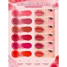 Kit c/6uni Lip JellyTint & Blush Jelly Pot Labranche 2 Em 1 Lábios E Bochechas Longa Duração