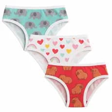 kit com 5 Calcinhas Juvenil e Infantil em Poliéster Calcinha Menina Moça Estilo Conforto a Básica para todos os dias.