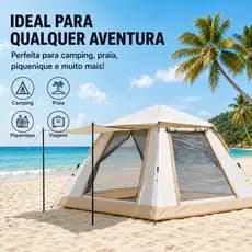 Barraca Camping Automática Impermeável 2-4 Pessoas Tenda UV Portátil para Acampar Praia Pesca Picnic