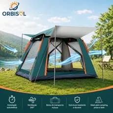 barraca de acampamento Automática 4/6 Pessoas - Tenda Portátil Para Acampamento Fácil Instalação