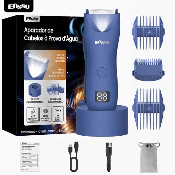 Aparador de Pelos Sem Dor para Pele Sensível, Masculino à Prova D'água - Máquina Elétrica