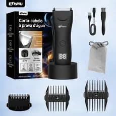Aparador de Barba e Virilha Masculino Elétrico, Sem Fio, Recarregável USB, Impermeável