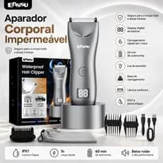 Aparador de Pelos Corporal e Navalha - Máquina de Corte, Barba e Depilação Íntima Masculina com Base