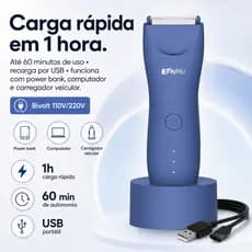 Aparador de Pelos Masculino Sem Fio Impermeável para Barba Corpo Virilha Kit Completo