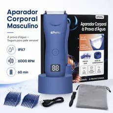 Aparador Corporal Masculino Premium Recarregável Para Pelos Íntimos Barba Axila Peito e Pernas