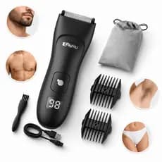 Aparador de Pelos Masculino Sem Fio à Prova d’Água Barba Corpo Virilha Kit Completo