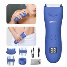 Aparador de Pelos Masculino Elétrico Sem Fio Recarregável Portátil Barba Corpo À Prova D'água USB