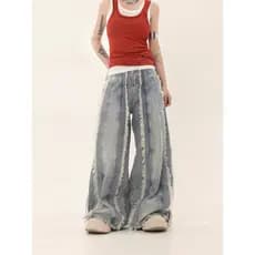 Estilo Hong Kong na moda masculina verão novo estilo 2025 carta única Jeans Hip Hop ins na moda High Street na moda rufi