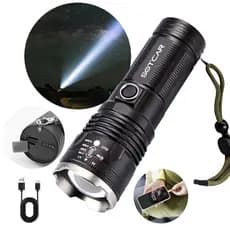 Lanterna mais poderosa forte luz táctica tocha grande luz recarregável tocha de longo alcance P18 S8