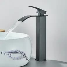 Torneira De Luxo Banheiro Lavabo Cuba Alta‌ Preto S8