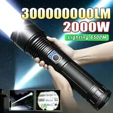 Lanterna LED mais poderosa  30000LM forte luz táctica tocha grande luz recarregável S9
