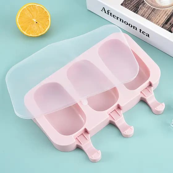 Kit 2 Formas 6 Sorvetes Picolé Silicone 200 Palitos E Tampa S9