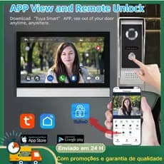 Wifi casa inteligente sistema de intercomunicação vídeo porta 7 "monitor tela colorida ahd 1080p campainha tuya