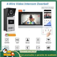 Tuya campainha de vídeo inteligente wifi sem fio campainha da porta câmera 1080p hd sistema vídeo porteiro ao ar livre