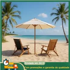 Ombrelone Guarda Sol Central para Jardim 2,70 Metros Impermeável Uv Piscina Área Externa Jardim Praia Quadrado Redondo