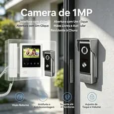 Câmera de Vídeo para Campainha VIDEW com Monitor de 4,3 Polegadas, Sistema de Entrada com Visão Noturna IR para Seguranç