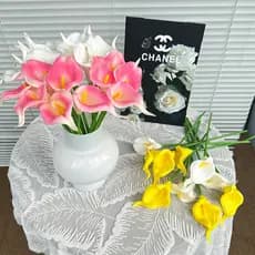 Venda quente transfronteiriça pu ferradura lótus flor artificial casa decoração macia decoração Floral flor artificial b