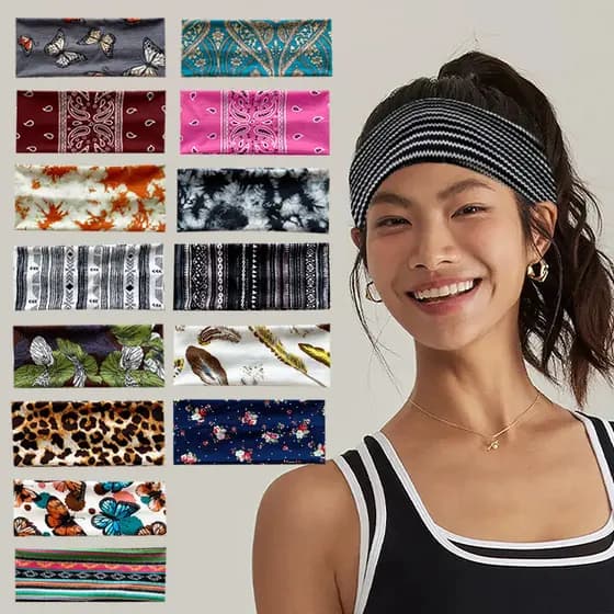 Europeu americano bandana boêmio caju porca Yoga esportes bandana antitranspirante suor-absorvente elástico algodão band