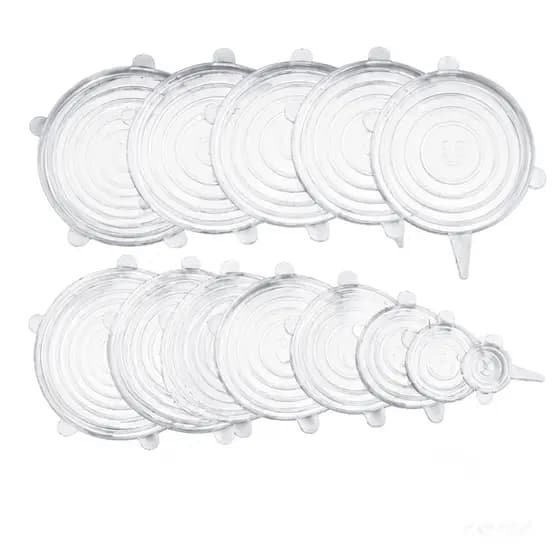 Kit 6 Tampas Silicone Reutilizáveis Vedação Conservação Alimentos Universal