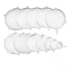 Kit 6 Tampas Silicone Reutilizáveis Vedação Conservação Alimentos Universal