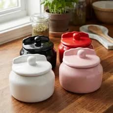 Saleiro de Ceramica Com tampa Cozinha Mesa Parede