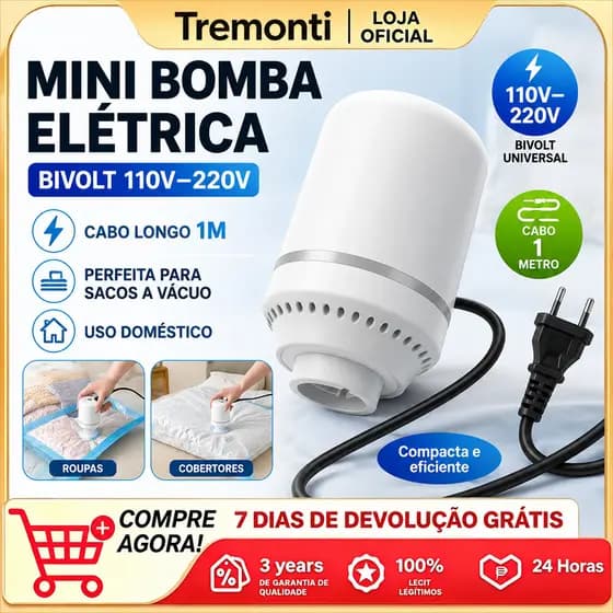 Bomba Elétrica USB 110v 220v Para Saco a Vácuo Organizador de Sucção