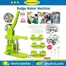 3 Kit Completo Máquina de Bottons 25/32/58mm com 100 Peças Cada – DIY Fácil e Divertido!