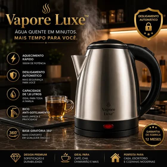 Chaleira Elétrica Inox 1,8L 1000W 127V