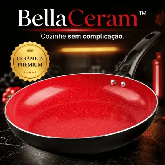 Frigideira Cerâmica Antiaderente 22cm Revestimento Premium Fogão Gás Elétrico e Indução