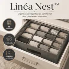 Organizador de Gaveta 16 Divisórias Dobrável Linéa Nest Multiuso para Closet e Armário