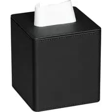 Capa Para Caixa De Tecido De Couro PU Suporte Quadrado Com Fecho Magnético (Preto)