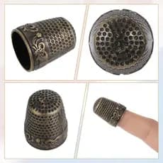 4 Peças Dedais Para Costura À Mão , Protetor De Dedo Dedal De Metal Deslumbrante Acessórios Artesanais Acolchoados Tricô