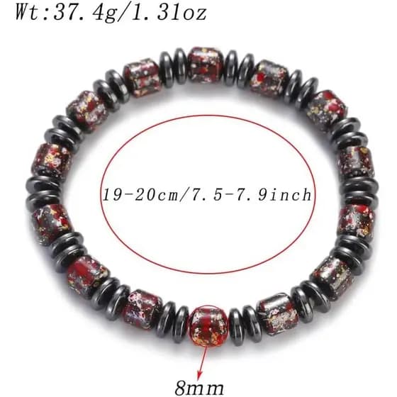 Pulseiras Masculinas Naturais De 8 Mm Com Pedras Biliares Pretas De Ioga Para Mulheres