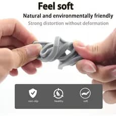 Pacote Com 4 Anéis De Proteção De Microfone Sem Fio Reutilizáveis , Acessórios De Suporte De Silicone Anti-Rolamento Par