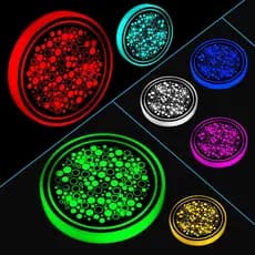 Codablem 2 Pacotes De Luzes LED Para Porta-Copos , Carro Com Tapete De Carregamento USB Que Muda De 7 Cores , Almofada D