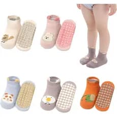 Yeshsore Meias Para Bebês Com Alças , Antiderrapantes Crianças Pequenas Desenhos Animados , 5 Pares