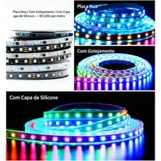 Fita LED RGB 5M WS2811 12V 5050 IP65 Alto Brilho Econômica Programável Cortável Quarto Gamer Carro