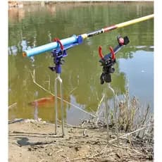 Suporte de Vara de Pesca Metálico Automático Anti-Solta Anti-Tombamento para Pesca Terra Resistente