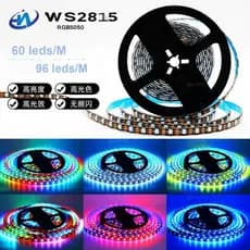 Fita LED RGB WS2815 12V 5M Luz de Ambiente Alto Brilho Baixo Consumo Sinal Contínuo Programável IP65