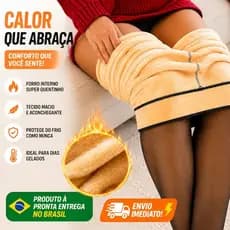 Meia-Calça Térmica Feminina para Inverno Forro Peluciado Efeito Translúcido 220g